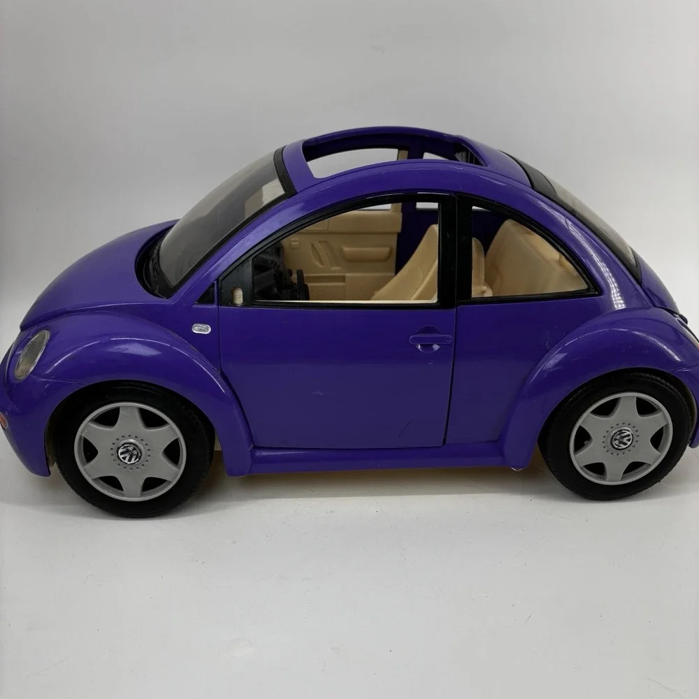 Mattel Barbie Volkswagen Beetle Purple Car 2000 Opening Doors Fashion Doll W/Key